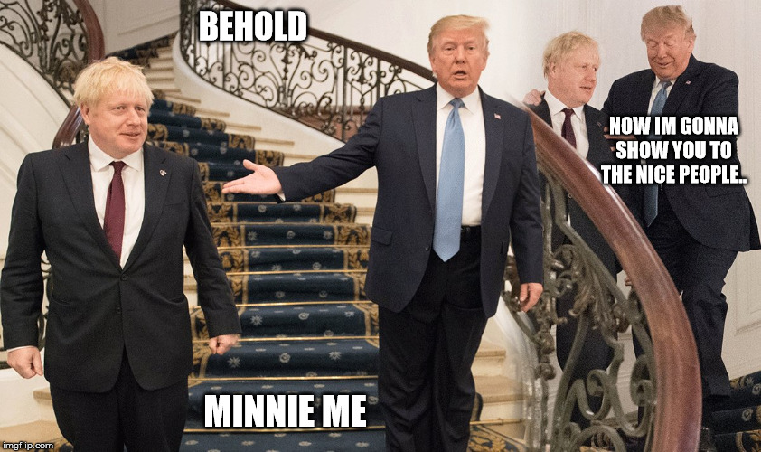 BEHOLD; NOW IM GONNA SHOW YOU TO THE NICE PEOPLE.. MINNIE ME | image tagged in donald trump | made w/ Imgflip meme maker