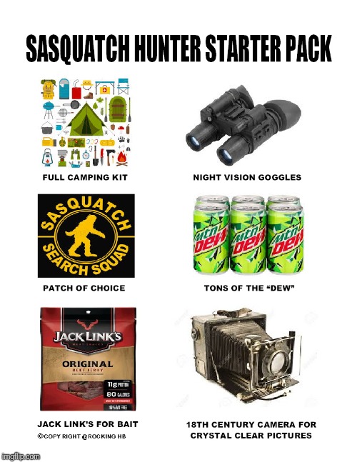 image tagged in sasquatch starter pack | made w/ Imgflip meme maker