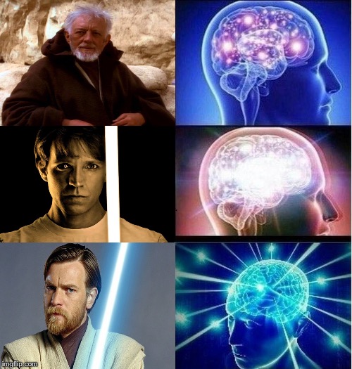 Expanding brain 3 panels | image tagged in expanding brain 3 panels,PrequelMemes | made w/ Imgflip meme maker