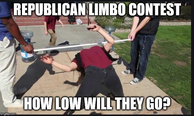 Limbo Contest | REPUBLICAN LIMBO CONTEST; HOW LOW WILL THEY GO? | image tagged in limbo contest | made w/ Imgflip meme maker