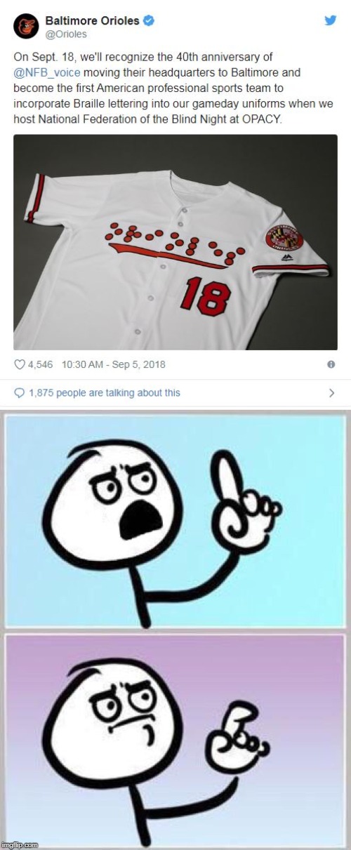 I'm Beginning To Understand Why The Orioles Are In Last Place. | image tagged in memes,baltimore,orioles,baseball,blind,braille | made w/ Imgflip meme maker