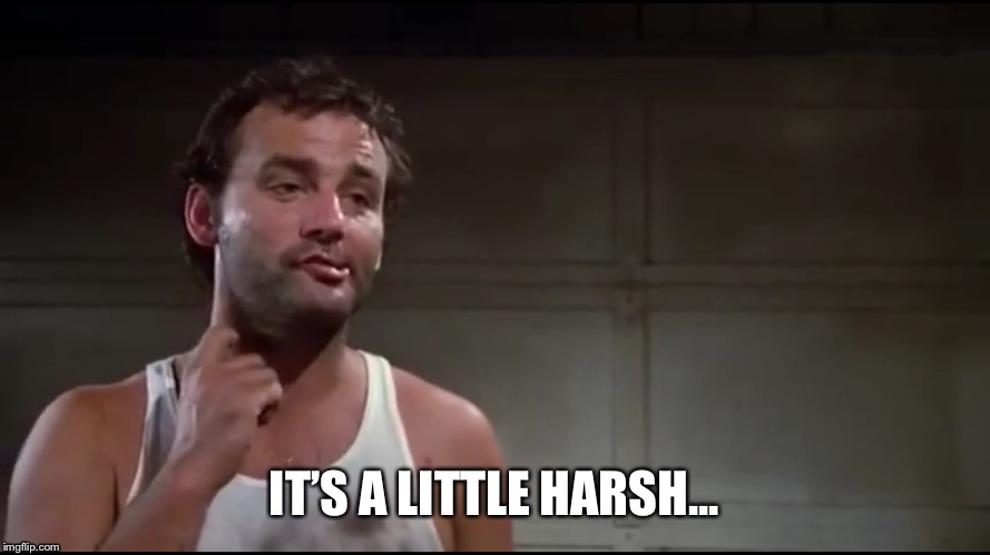 IT’S A LITTLE HARSH... | image tagged in caddyshack | made w/ Imgflip meme maker