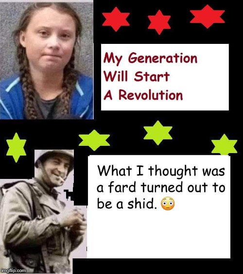 How Embarrassing | image tagged in greta thunberg,climate change,accident | made w/ Imgflip meme maker