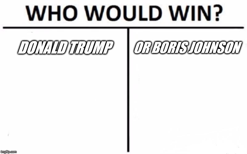 Who Would Win? Meme | DONALD TRUMP; OR BORIS JOHNSON | image tagged in memes,who would win | made w/ Imgflip meme maker