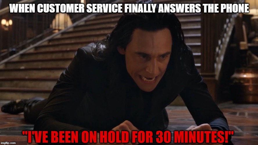 I've been falling for 30 minutes | WHEN CUSTOMER SERVICE FINALLY ANSWERS THE PHONE; "I'VE BEEN ON HOLD FOR 30 MINUTES!" | image tagged in i've been falling for 30 minutes | made w/ Imgflip meme maker
