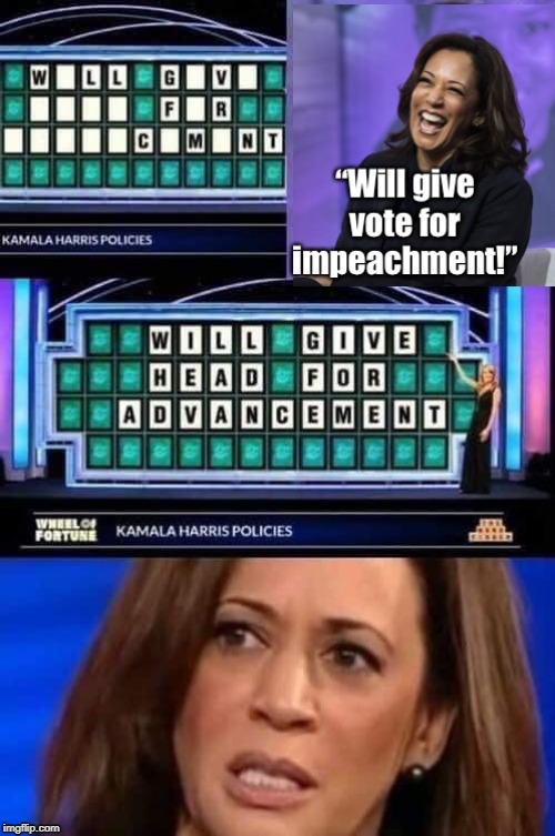 Celebrity Wheel of Misfortune | image tagged in vince vance,kamala harris,head,willie brown,wheel of fortune,blow job | made w/ Imgflip meme maker