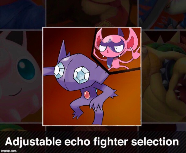 Adjustable echo fighter selection | image tagged in pokemon,super smash bros,memes | made w/ Imgflip meme maker