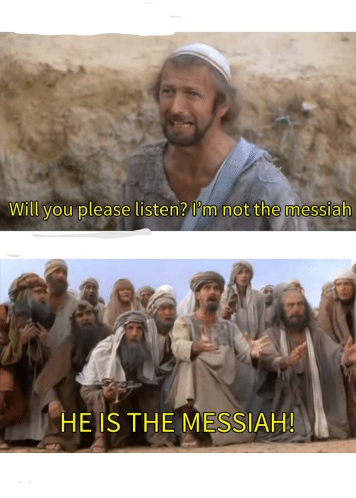 High Quality He is the messiah Blank Meme Template
