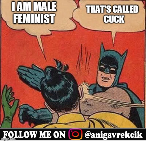 I AM MALE FEMINIST; THAT'S CALLED 
 CUCK | image tagged in fun,love,meme,fun only,grow up | made w/ Imgflip meme maker