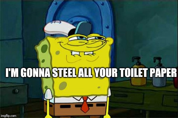 Don't You Squidward Meme | I'M GONNA STEEL ALL YOUR TOILET PAPER | image tagged in memes,dont you squidward | made w/ Imgflip meme maker