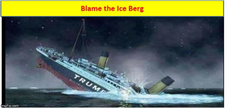 Trump BLAME the Ice Berg | image tagged in trump blame the ice berg | made w/ Imgflip meme maker