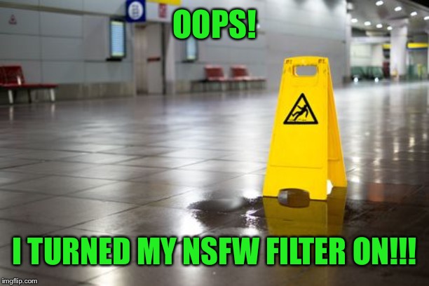 NSFW is not a joke | OOPS! I TURNED MY NSFW FILTER ON!!! | image tagged in nsfw,filter,office,safety first | made w/ Imgflip meme maker