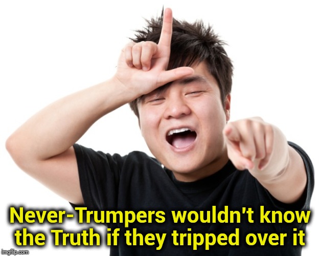 You're a loser | Never-Trumpers wouldn't know the Truth if they tripped over it | image tagged in you're a loser | made w/ Imgflip meme maker
