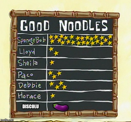good noodle board | 🍆; DISCOLU | image tagged in good noodle board | made w/ Imgflip meme maker