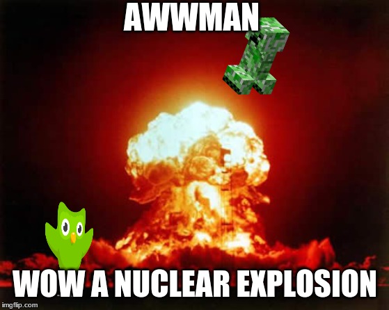 Nuclear Explosion | AWWMAN; WOW A NUCLEAR EXPLOSION | image tagged in memes,nuclear explosion | made w/ Imgflip meme maker