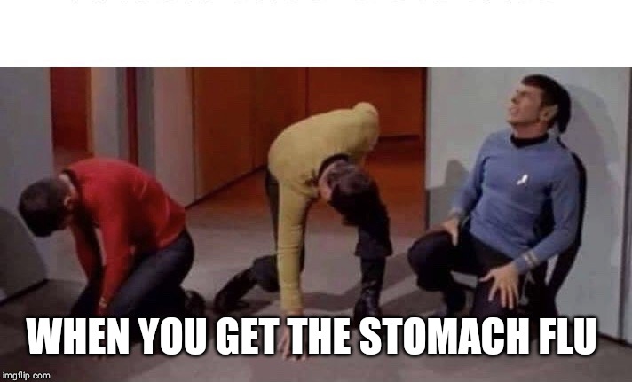 Star Trek | WHEN YOU GET THE STOMACH FLU | image tagged in star trek | made w/ Imgflip meme maker