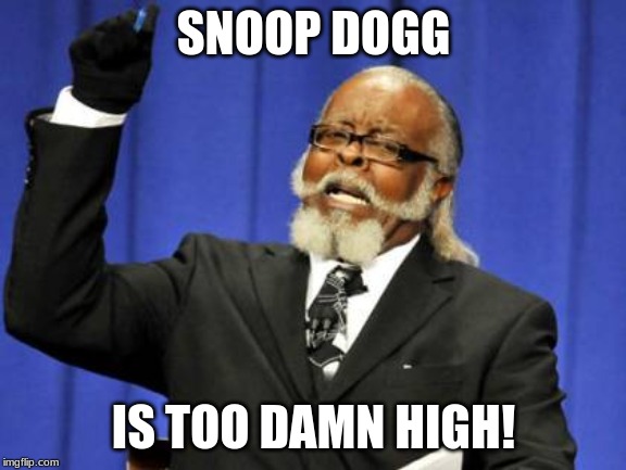 Too Damn High Meme | SNOOP DOGG; IS TOO DAMN HIGH! | image tagged in memes,too damn high | made w/ Imgflip meme maker