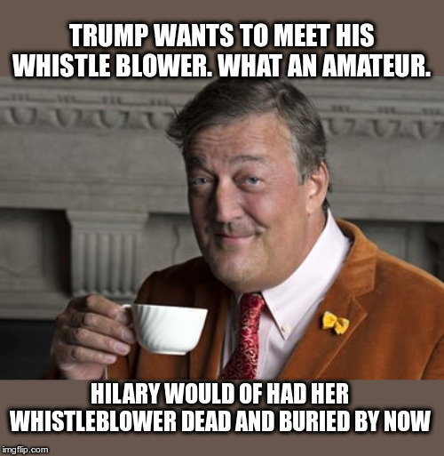 Trump's an Amateur | TRUMP WANTS TO MEET HIS WHISTLE BLOWER. WHAT AN AMATEUR. HILARY WOULD OF HAD HER WHISTLEBLOWER DEAD AND BURIED BY NOW | image tagged in did you know,donald trump,hilary clinton,clinton body count,political meme | made w/ Imgflip meme maker