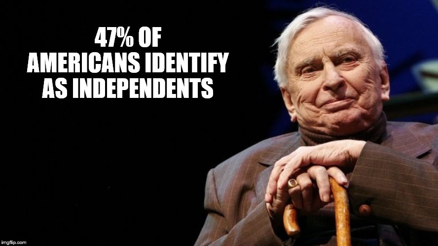 47% OF AMERICANS IDENTIFY AS INDEPENDENTS | made w/ Imgflip meme maker