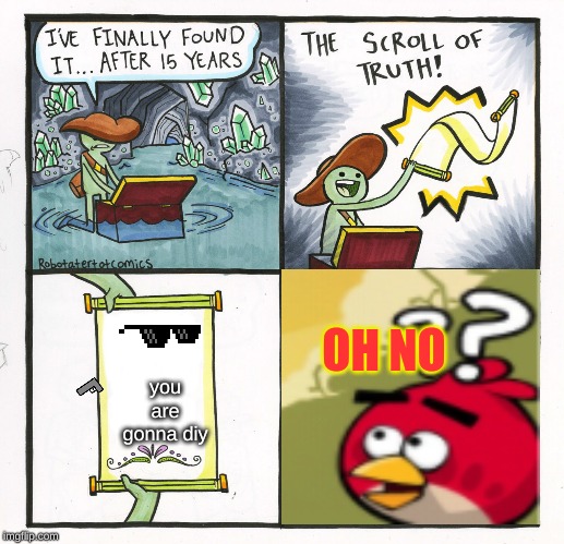 The Scroll Of Truth | OH NO; you are gonna diy | image tagged in memes,the scroll of truth | made w/ Imgflip meme maker
