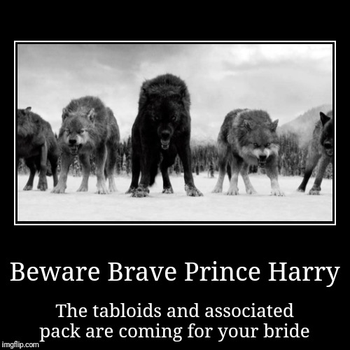Beware Brave Prince Harry - They are coming | image tagged in demotivationals,prince harry,meghan markle,media bias,british royals | made w/ Imgflip demotivational maker