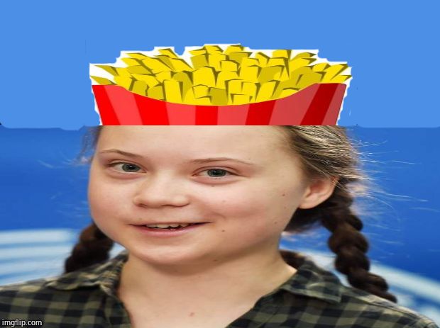 How dare you get fries with that! | image tagged in greta thunberg | made w/ Imgflip meme maker