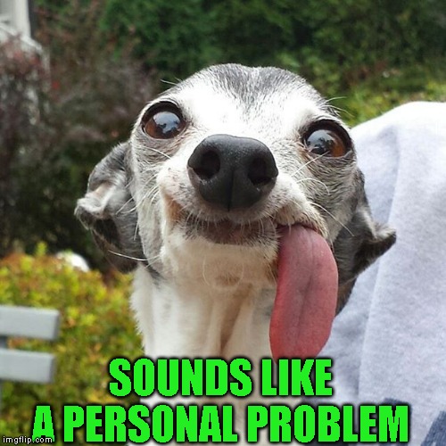 Dog tongue | SOUNDS LIKE A PERSONAL PROBLEM | image tagged in dog tongue | made w/ Imgflip meme maker