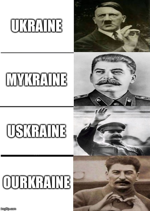 Expanding Communism | UKRAINE; MYKRAINE; USKRAINE; OURKRAINE | image tagged in memes,expanding brain,ukraine | made w/ Imgflip meme maker