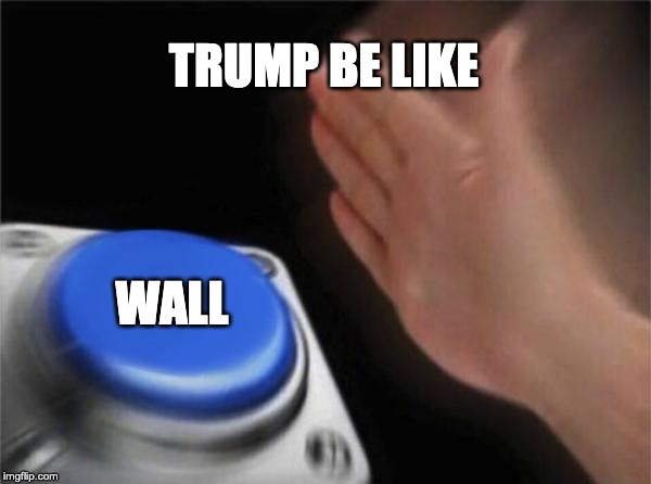Blank Nut Button | TRUMP BE LIKE; WALL | image tagged in memes,blank nut button | made w/ Imgflip meme maker