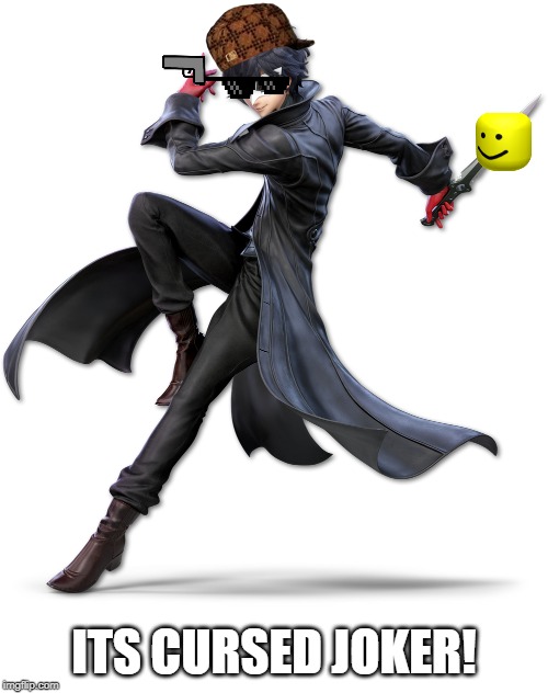 The cursed images won't stop till we get all fighters! | ITS CURSED JOKER! | image tagged in super smash bros,cursed image,persona | made w/ Imgflip meme maker