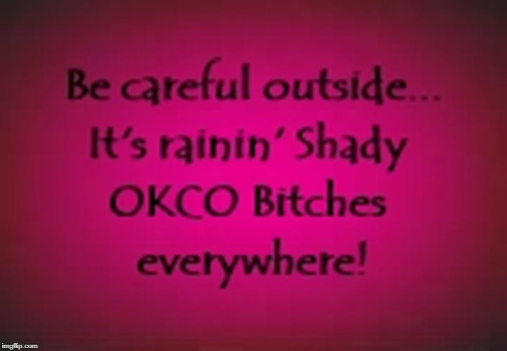 Be careful outside...it's rainin' shady OKCO Bitches everywhere! | image tagged in oklahoma,court,supreme court,corruption | made w/ Imgflip meme maker