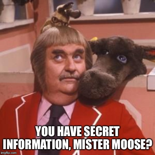 YOU HAVE SECRET INFORMATION, MISTER MOOSE? | made w/ Imgflip meme maker