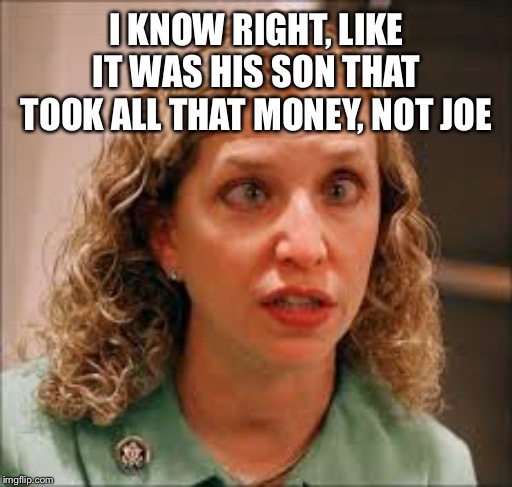 Debbie The Cheat | I KNOW RIGHT, LIKE IT WAS HIS SON THAT TOOK ALL THAT MONEY, NOT JOE | image tagged in debbie the cheat | made w/ Imgflip meme maker