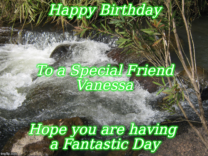 Happy Birthday; To a Special Friend
Vanessa; Hope you are having 
a Fantastic Day | image tagged in memes | made w/ Imgflip meme maker