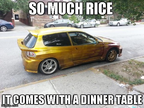 SO MUCH RICE  IT COMES WITH A DINNER TABLE | image tagged in rice | made w/ Imgflip meme maker