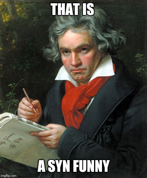 Beethoven  | THAT IS A SYN FUNNY | image tagged in beethoven | made w/ Imgflip meme maker