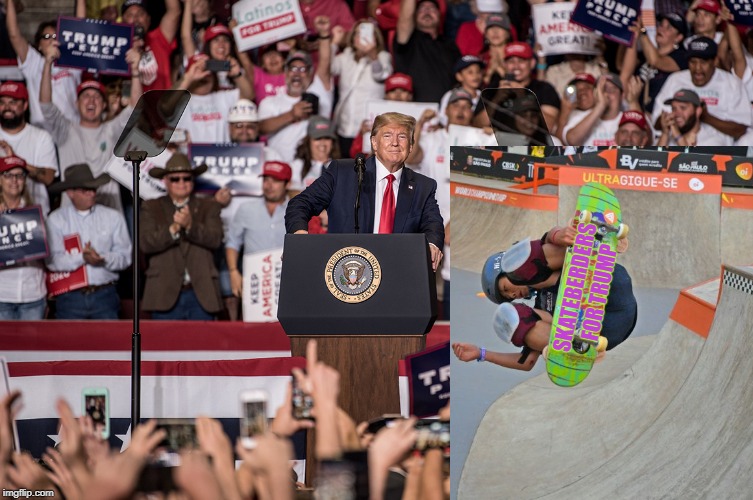 Skateberders for Trump | SKATEBERDERS FOR TRUMP | image tagged in donald jawn trump,skateboarding,skateberders,tokyo 2020,olympics,team usa | made w/ Imgflip meme maker