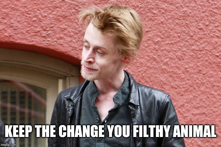 Macaulay Culkin | KEEP THE CHANGE YOU FILTHY ANIMAL | image tagged in macaulay culkin | made w/ Imgflip meme maker