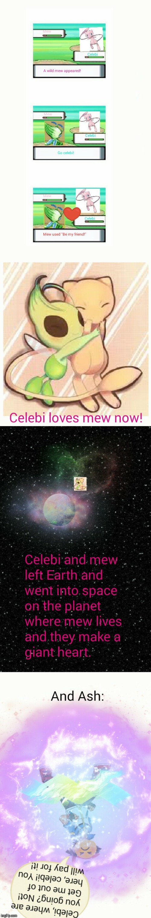Mew vs Celebi! | image tagged in controversial pokemon battle,mew | made w/ Imgflip meme maker
