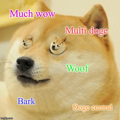 Doge Meme | Much wow; Multi doge; Woof; Bark; Doge central | image tagged in memes,doge | made w/ Imgflip meme maker