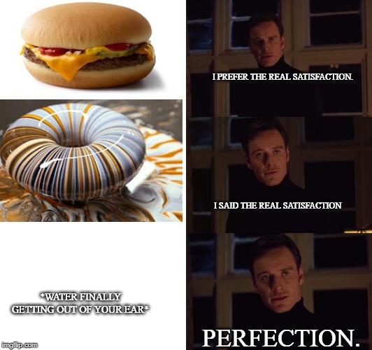 True do | I PREFER THE REAL SATISFACTION. I SAID THE REAL SATISFACTION; *WATER FINALLY GETTING OUT OF YOUR EAR*; PERFECTION. | image tagged in water,perfection | made w/ Imgflip meme maker