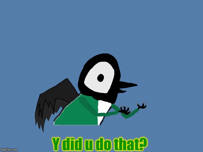 Y did u do that? | image tagged in y u no pied wagtail | made w/ Imgflip meme maker