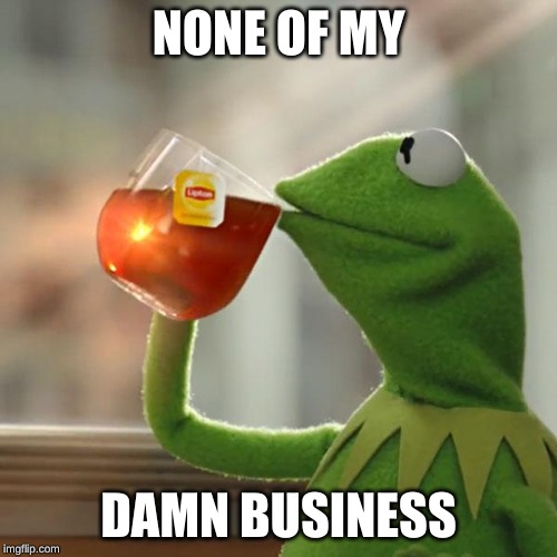 But That's None Of My Business Meme | NONE OF MY; DAMN BUSINESS | image tagged in memes,but thats none of my business,kermit the frog | made w/ Imgflip meme maker