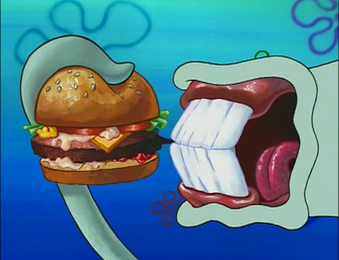 Krabby Patty Tasting Blank Meme Template