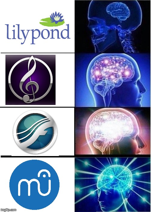 Musescore | image tagged in memes,expanding brain | made w/ Imgflip meme maker
