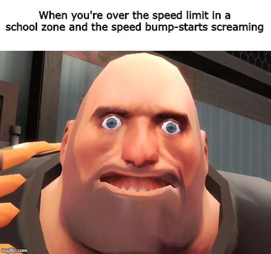 When you're over the speed limit in a school zone and the speed bump-starts screaming | made w/ Imgflip meme maker