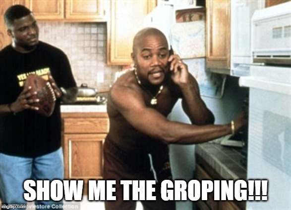 Cuba on Trial for What? Cmon! | SHOW ME THE GROPING!!! | image tagged in show me the money cuba gooding | made w/ Imgflip meme maker