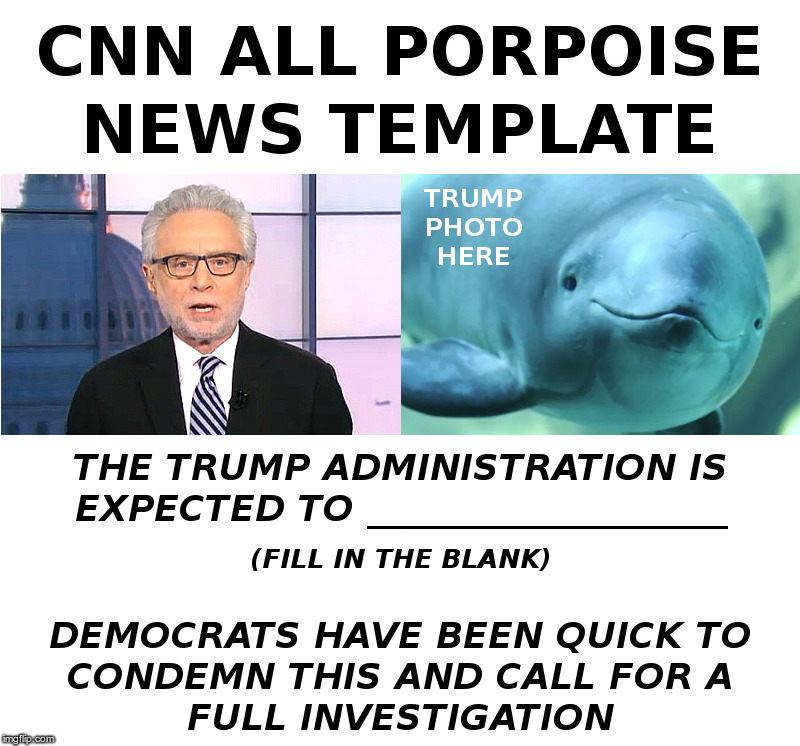 CNN All Porpoise News Template | image tagged in cnn,democrats,fake news,trump,porpoise | made w/ Imgflip meme maker