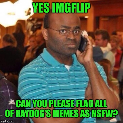 Calling the police | YES IMGFLIP CAN YOU PLEASE FLAG ALL OF RAYDOG’S MEMES AS NSFW? | image tagged in calling the police | made w/ Imgflip meme maker