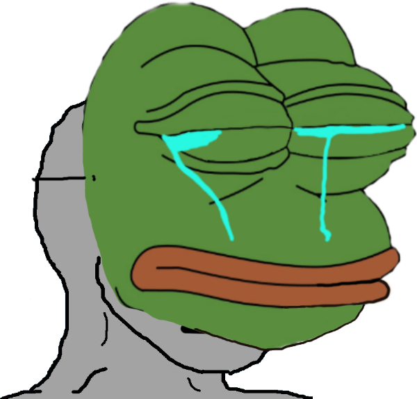 NPC Sad Pepe Mask Blank Meme Template